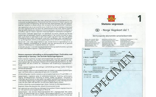 norweski dowód rejestracyjny